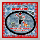 Geocaching  Obsessed Satellite Poster