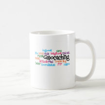 Geocaching Word Collage Coffee Mug