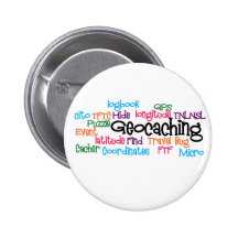Geocaching Word Collage Pins