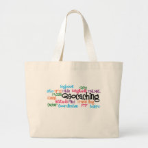 Geocaching Word Collage Tote Bags