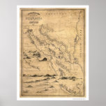 Geographical Nicaragua Map 1855 Posters