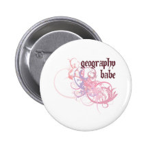 Geography Babe Pinback Button