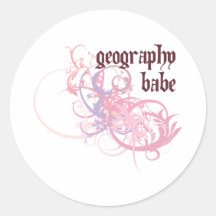 Geography Babe Round Sticker