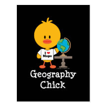 Geography Chick Postcard