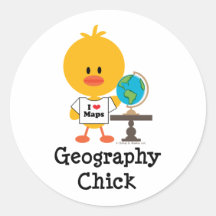 Geography Chick Stickers