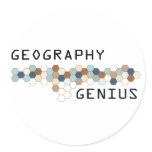 Geography Genius Round Stickers