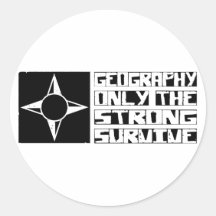 Geography Survive Round Sticker