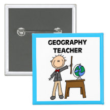 Geography Teacher Pinback Buttons
