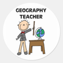 GEOGRAPHY TEACHER Tshirts and Gifts Round Stickers