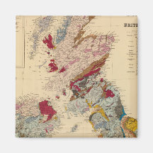 Geological map, British Isles Fridge Magnet
