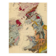 Geological map, British Isles Postcard