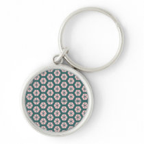 Geometric art dusty rose and green keychains