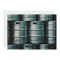 Geometric beer barrels, Czech Republic Invitation