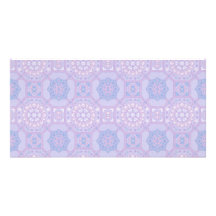 Geometric Floral in Pastel Pink and Violet Custom Photo Card