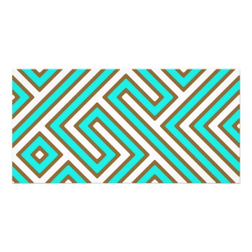 Geometric Maze Textured Customized Photo Card