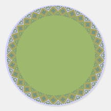 Geometric Olive Green Border Blank Template Label Sticker