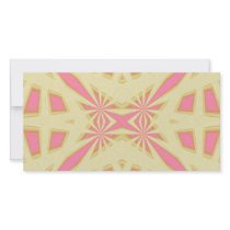Geometric Snowflake-style Pattern on Pink Photo Card