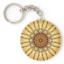 Geometric Sunflower Keychain