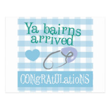 Geordie New Baby Card - Ya Bairns arrived (Boy) Post Cards