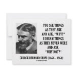 George B. Shaw Dream Things Never Were Why Not? invitations