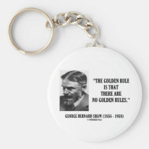 George B. Shaw Golden Rule No Golden Rules Key Chains