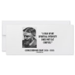 George B. Shaw Spiritual Intensity Not Eat Corpses rack cards