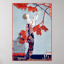 George Barbier "L'Oiseau Volage" 1914 Print