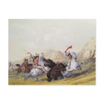 George Catlin - Attacking the Grizzly Bear Post Cards