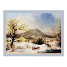 George Henry Durrie: Winter in the Country Postcard