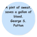 george s patton quote round sticker