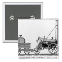George Stephenson's Locomotive, 'Rocket', 1829 Pinback Button