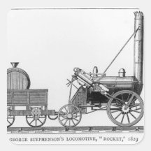 George Stephenson's Locomotive, 'Rocket', 1829 Square Stickers