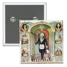 George Washington as a Freemason Pinback Button