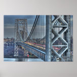 George Washington Bridge & The Red Lighthouse NYC Poster
