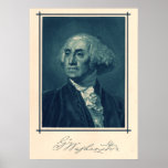 George Washington Portrait & Signature Print