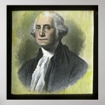 George Washington Vintage Magic Lantern Slide Print