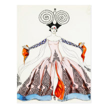 Georges Barbier Art Deco Fashion Postcard