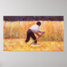 Georges Seurat-Mowing Print