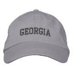 Georgia Embroidered Adjustable Cap Cool Grey embroidered hats
