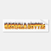 Georgia Hottie Fire and Flames Bumper Sticker