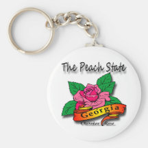 Georgia Peach State Cherokee Rose Keychain