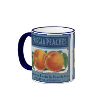 Georgia Peaches, Vintage Fruit Crate Label Art Mugs