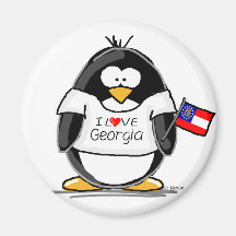 Georgia Penguin Refrigerator Magnet