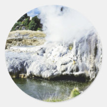 Geothermal Activity, Rotorua, North Island Round Stickers