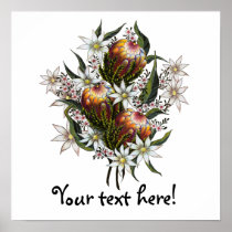 Geraldton Wax, Flannel Flowers, Banksia Posters