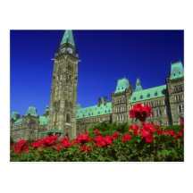 Geranium beds in full bloom on Parliament Hill, Ot Post Cards
