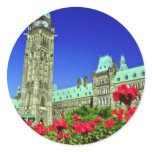 Geranium beds in full bloom on Parliament Hill, Ot Round Sticker