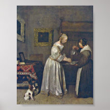 Gerard ter Borch the Younger - Dame wash hands Posters