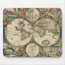 Gerard Van Schagen's Map of the World, 1689 Mousepads