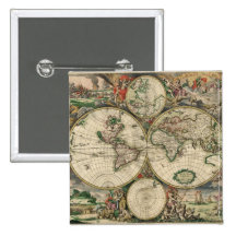 Gerard Van Schagen's Map of the World, 1689 Pins